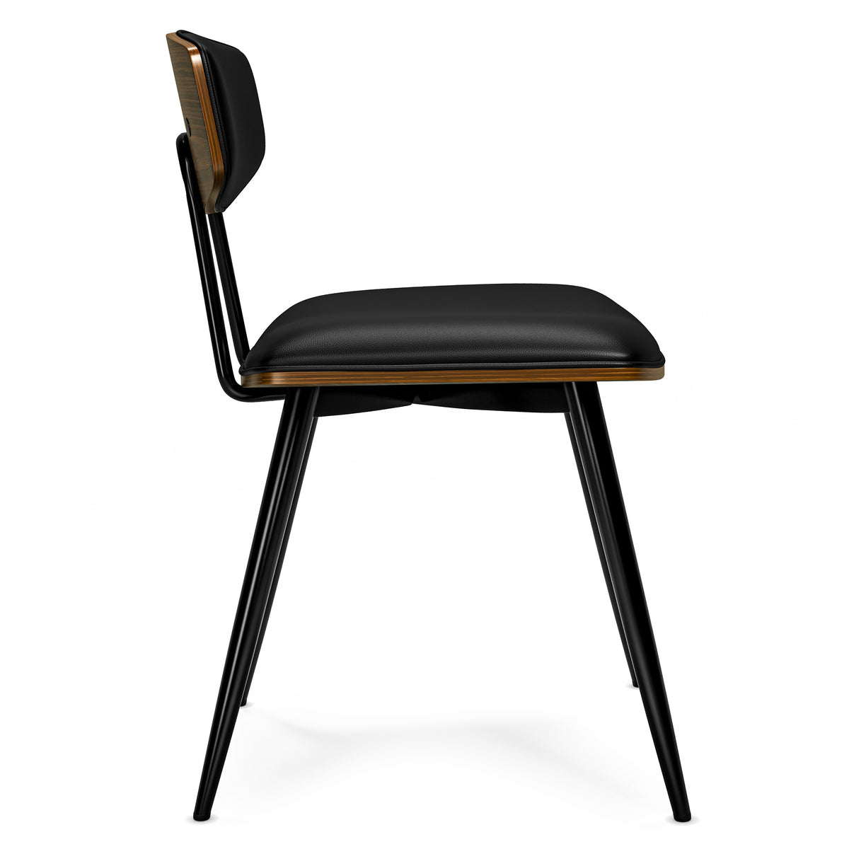Black Vegan Faux Leather Dining Chair Set of 2 T45095