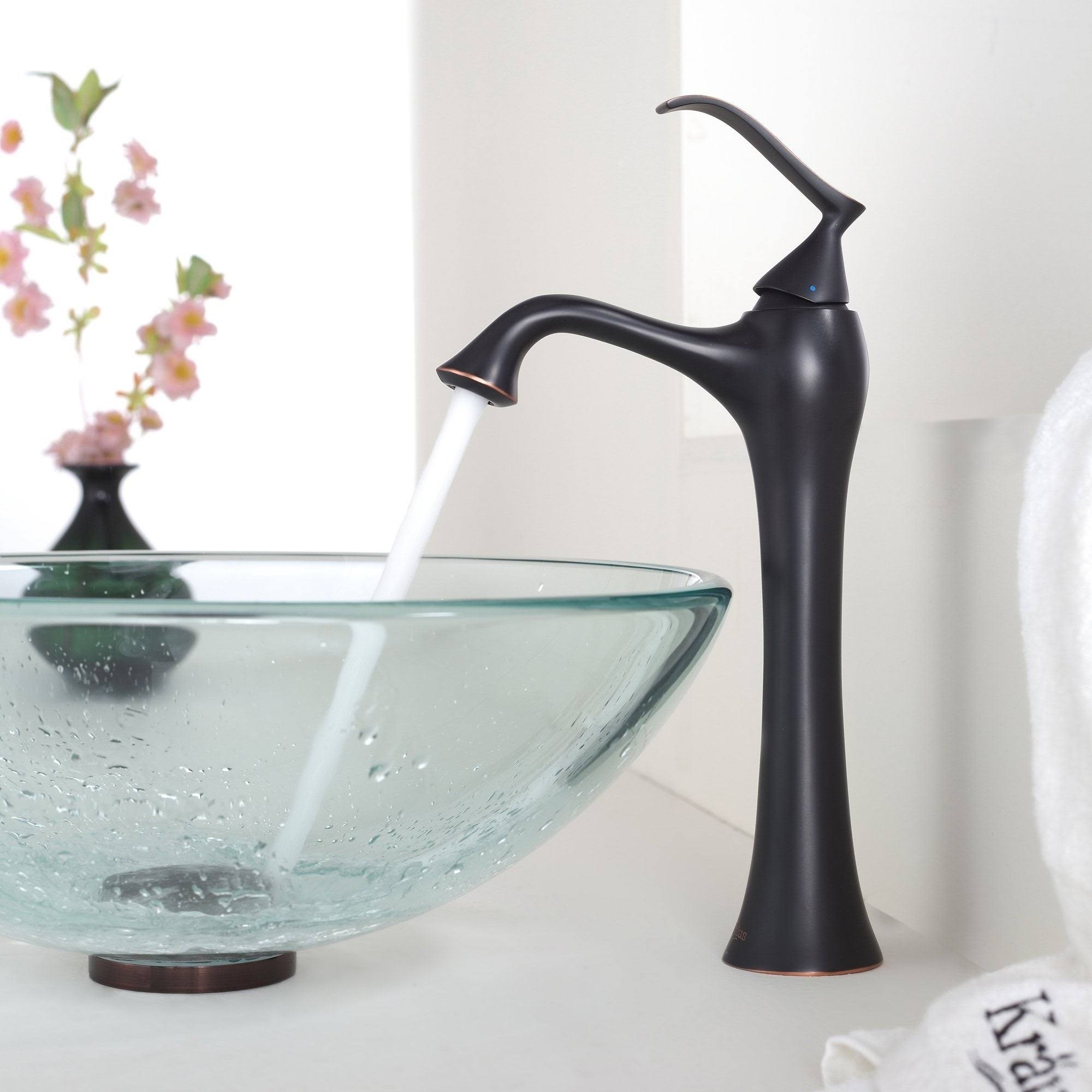 Oil Rubbed Bronze Vessel Bathroom Faucet with Pop Up Drain T437004