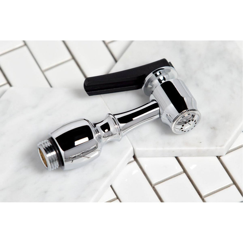 French Country 8-Inch Centerset Kitchen Faucet with Brass Sprayer Satin Nickel Z841