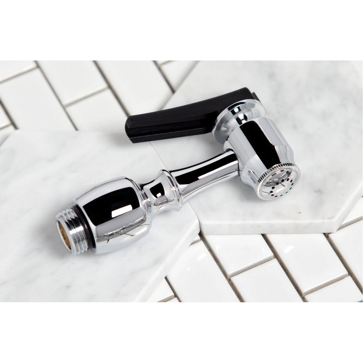 French Country 8-Inch Centerset Kitchen Faucet with Brass Sprayer Satin Nickel Z841