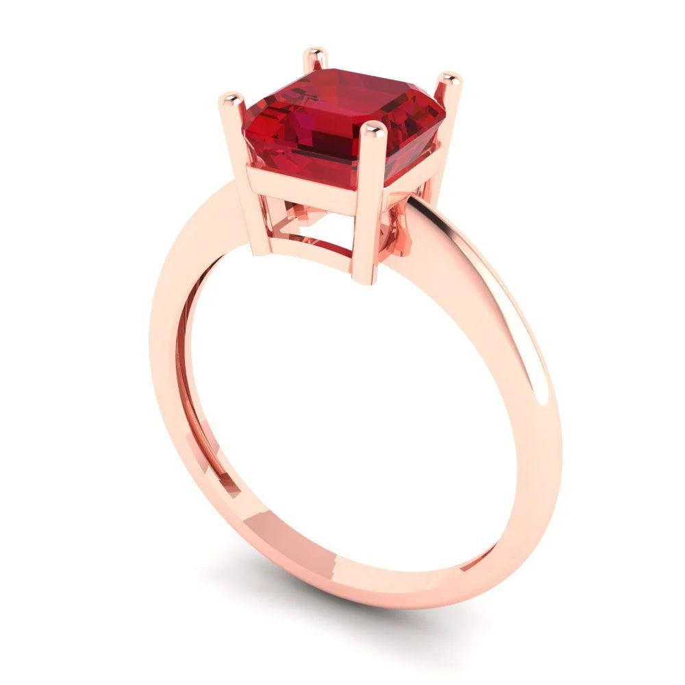 18K Rose Gold Solitaire Ring A75732