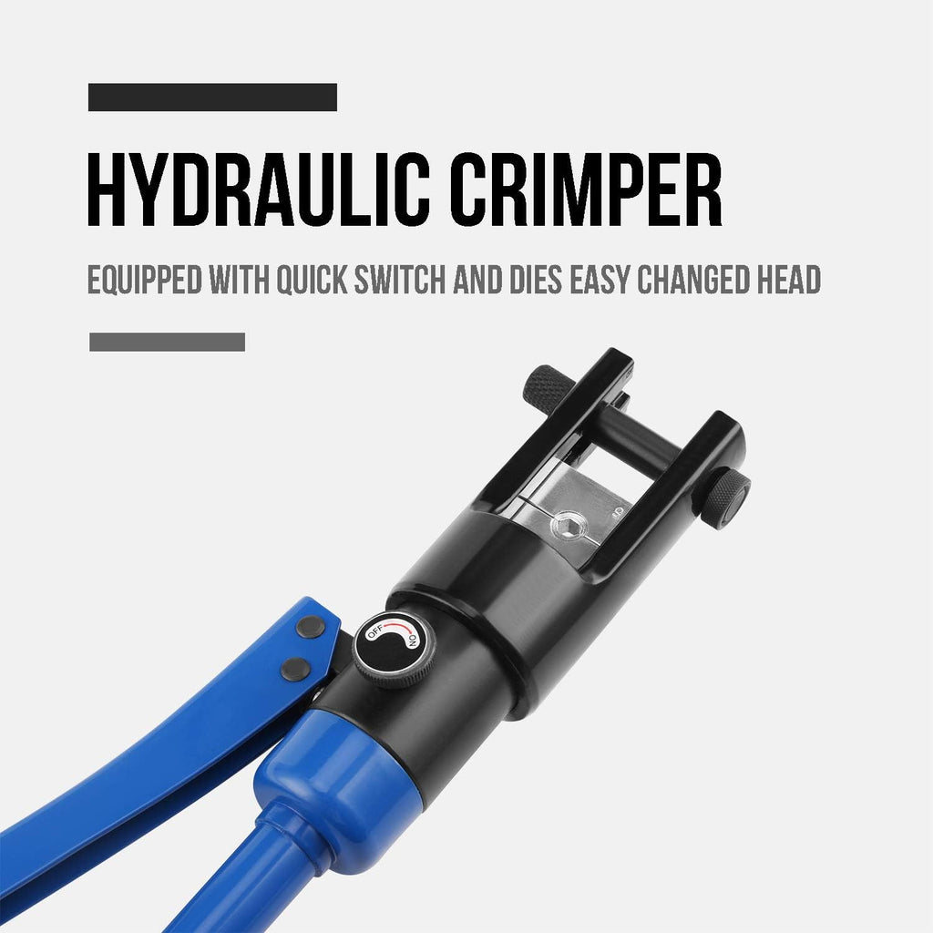 Hydraulic Cable Lug Tool, 6 AWG to 4/0 AWG Battery Cable Crimping Tool Set F9447