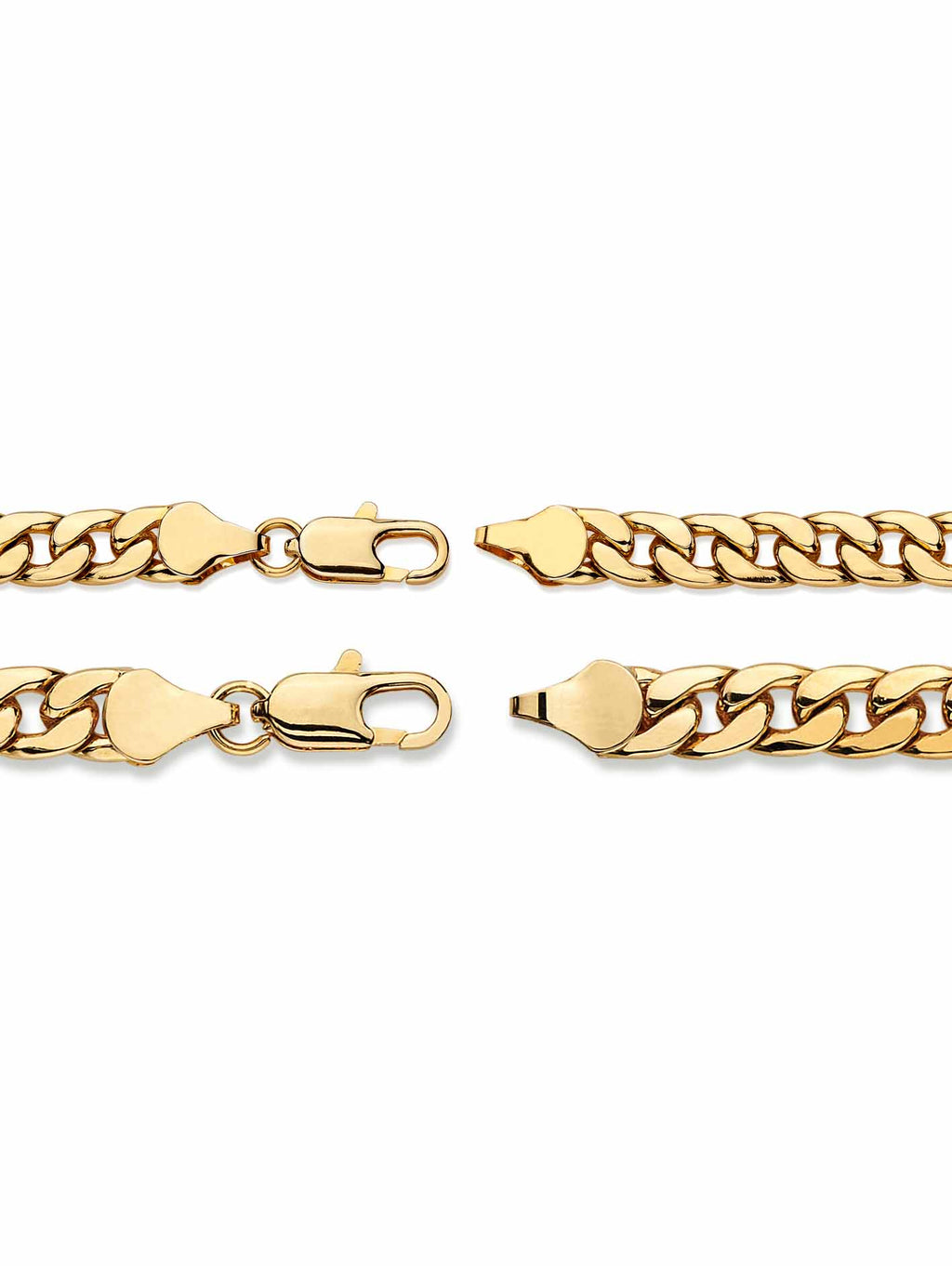 Men's Curb-Link Chain Necklace and Bracelet Set 20" 8" Gold Ion-Plated A5263
