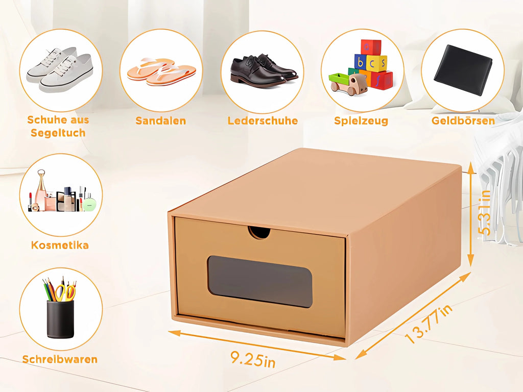 10Pcs Stackable Cardboard Shoe Box Storage Organizer H625834