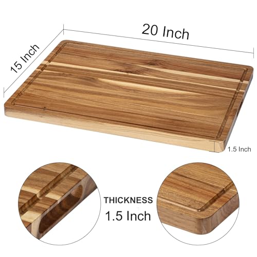 XL Acacia Wood Cutting Board with Juice Groove J5761