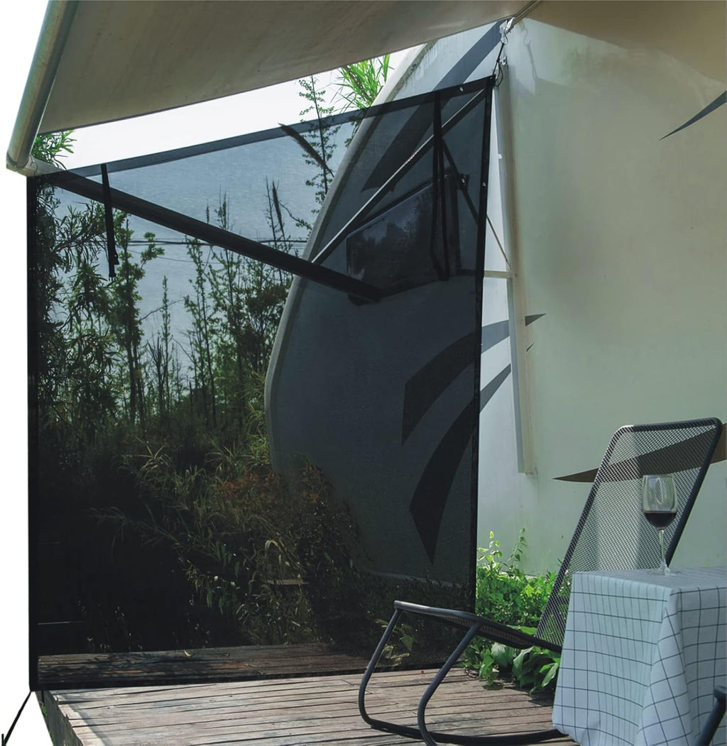 RV Awning Shade Screen with Zipper 8'X14'3'' B487