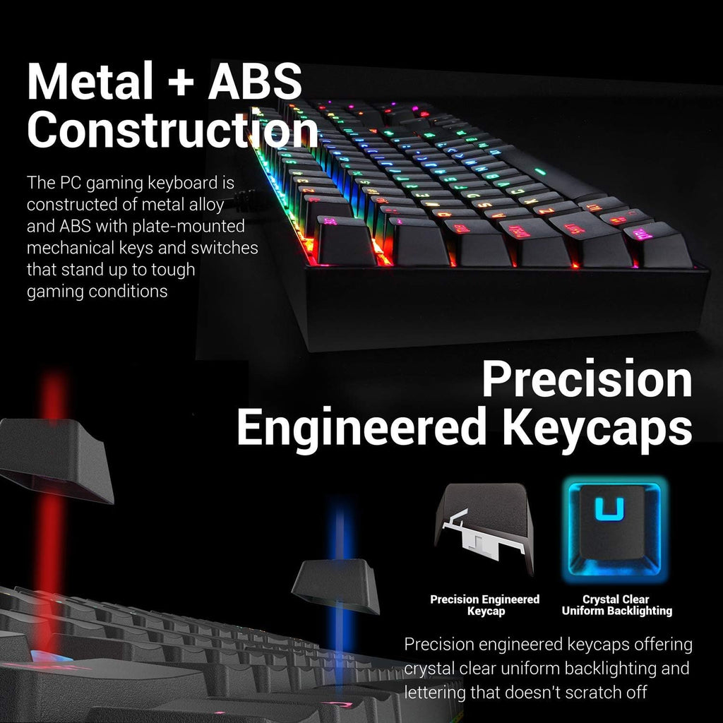 104 Key RGB LED Backlit Mechanical Gaming Keyboard and Mouse Combo L356