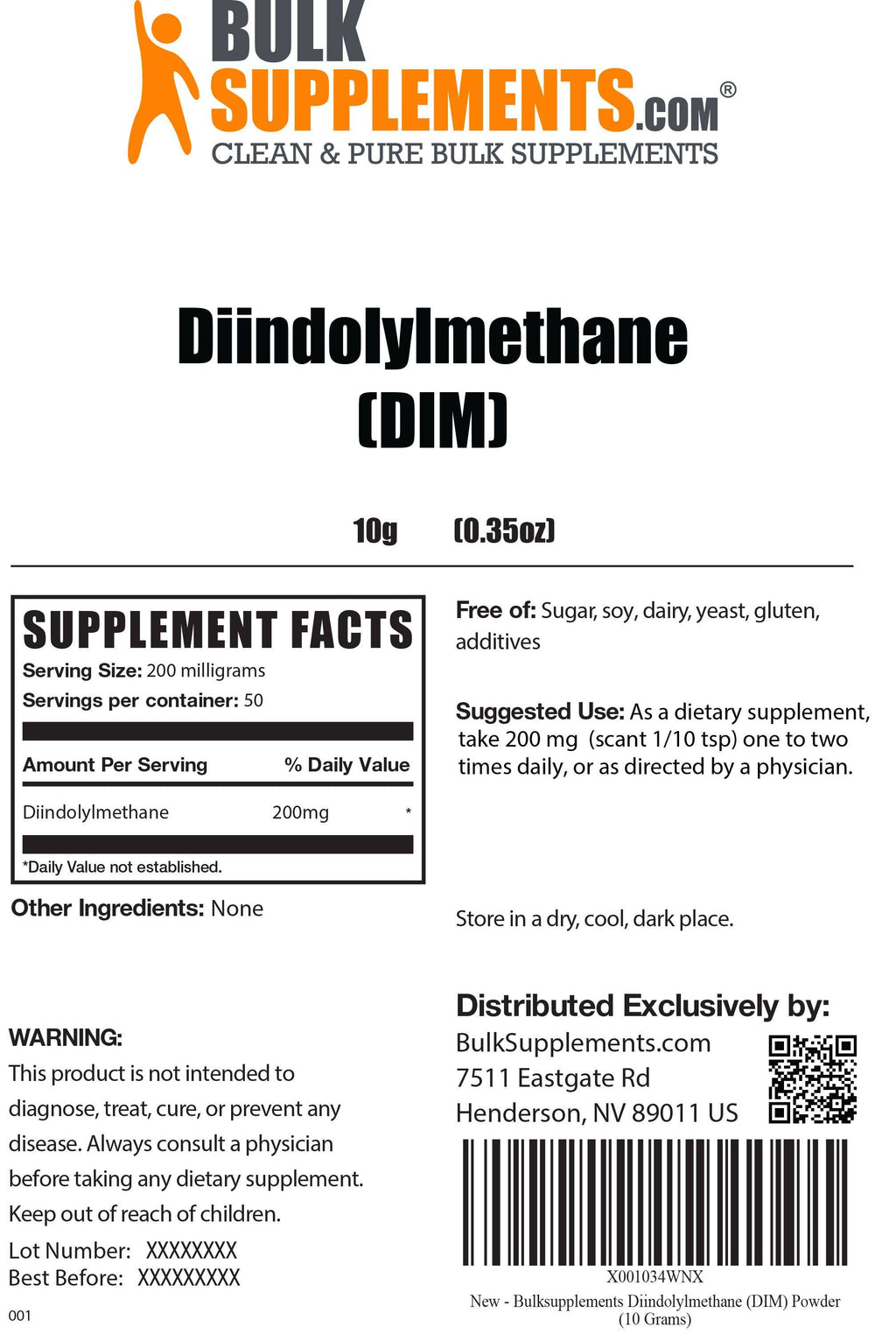 Diindolylmethane (DIM) Powder, 5kg Pure Powder U109