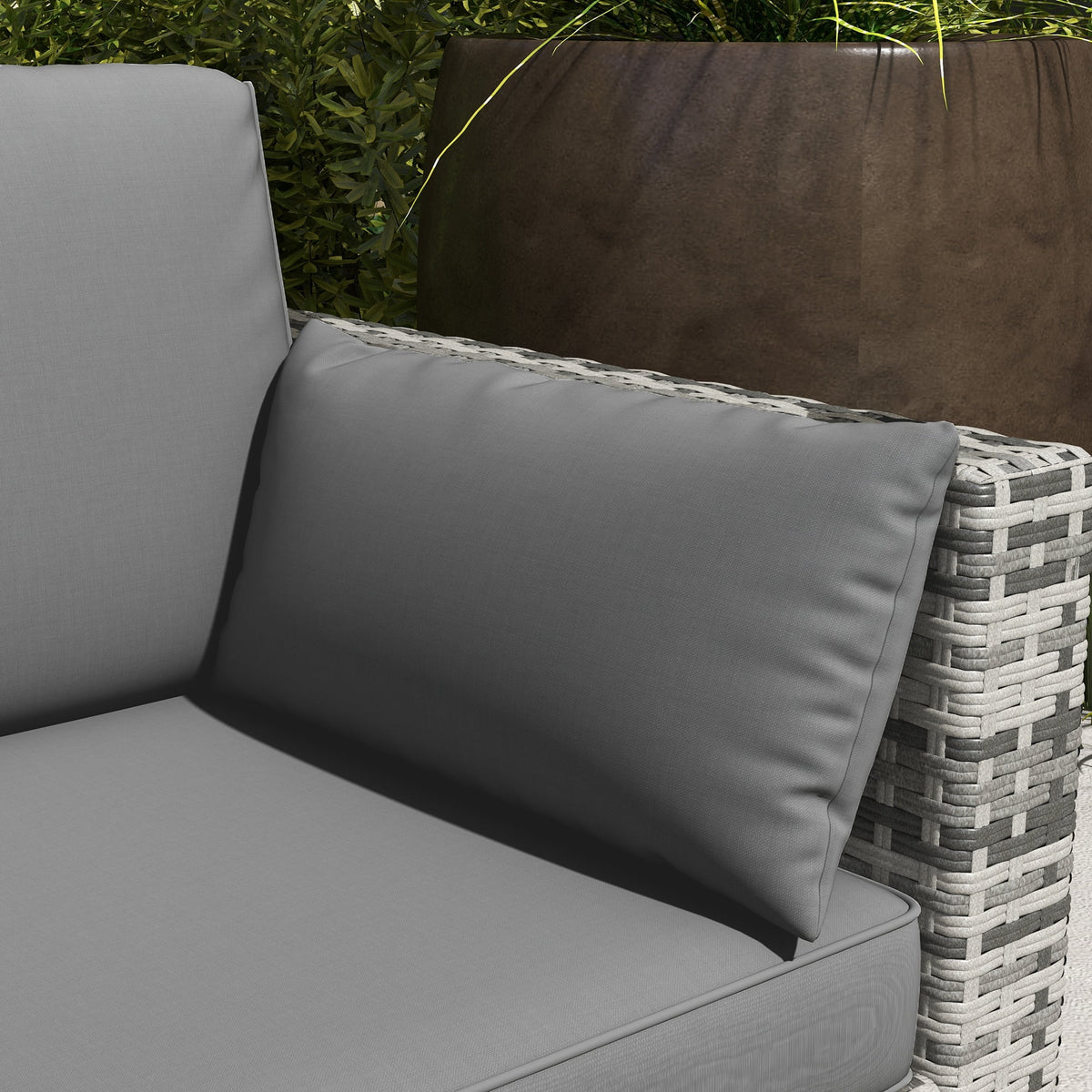 Gray Three-Seater Outdoor Wicker Patio Furniture E6306