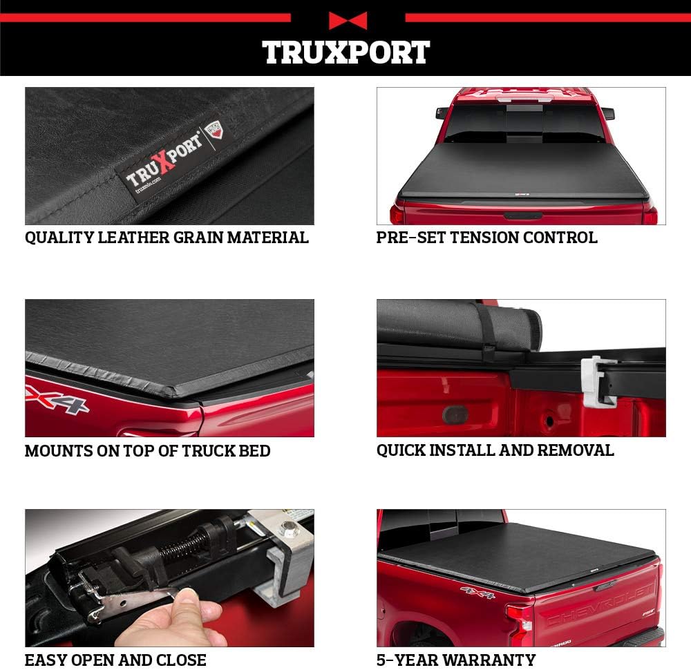Soft Roll Up Truck Bed Tonneau Cover for Nissan Titan 5' 7" Bed U23984