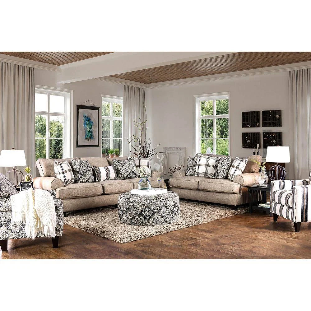 Beige Stripe Chair Z661
