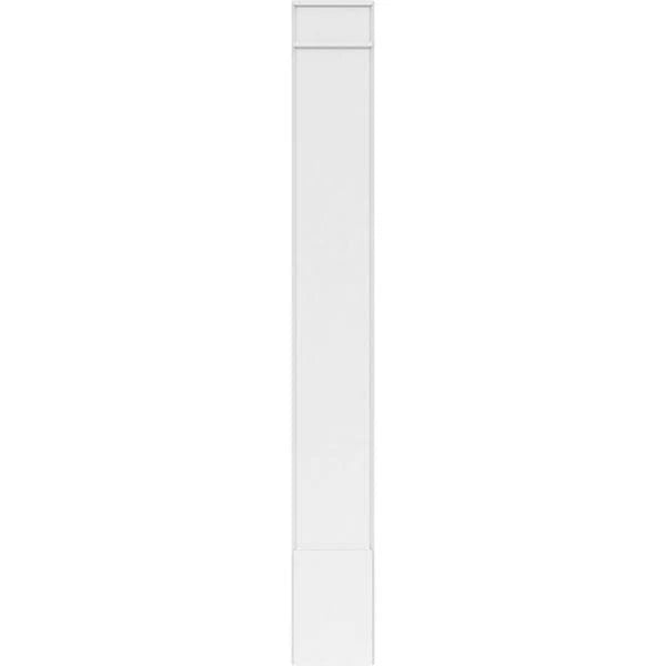 12x22W x 96x22H x 2x22P Smooth PVC Pilaster with Decorative Capital & Base (Pair) B652