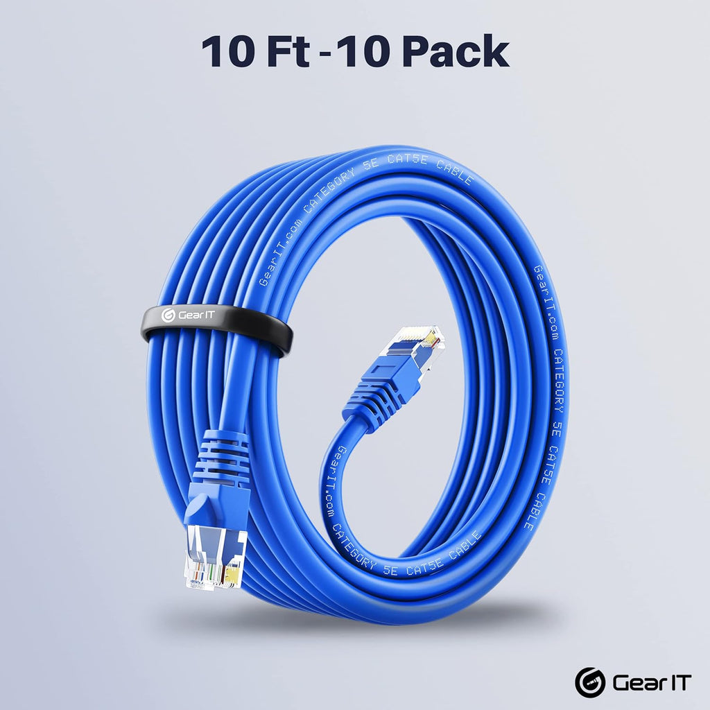 100-Pack Cat5e Ethernet Patch Cable 1.5 Feet Blue B913822