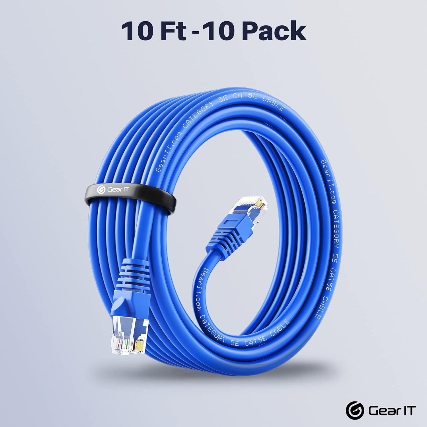 100-Pack Cat5e Ethernet Patch Cable 1.5 Feet Blue B913822