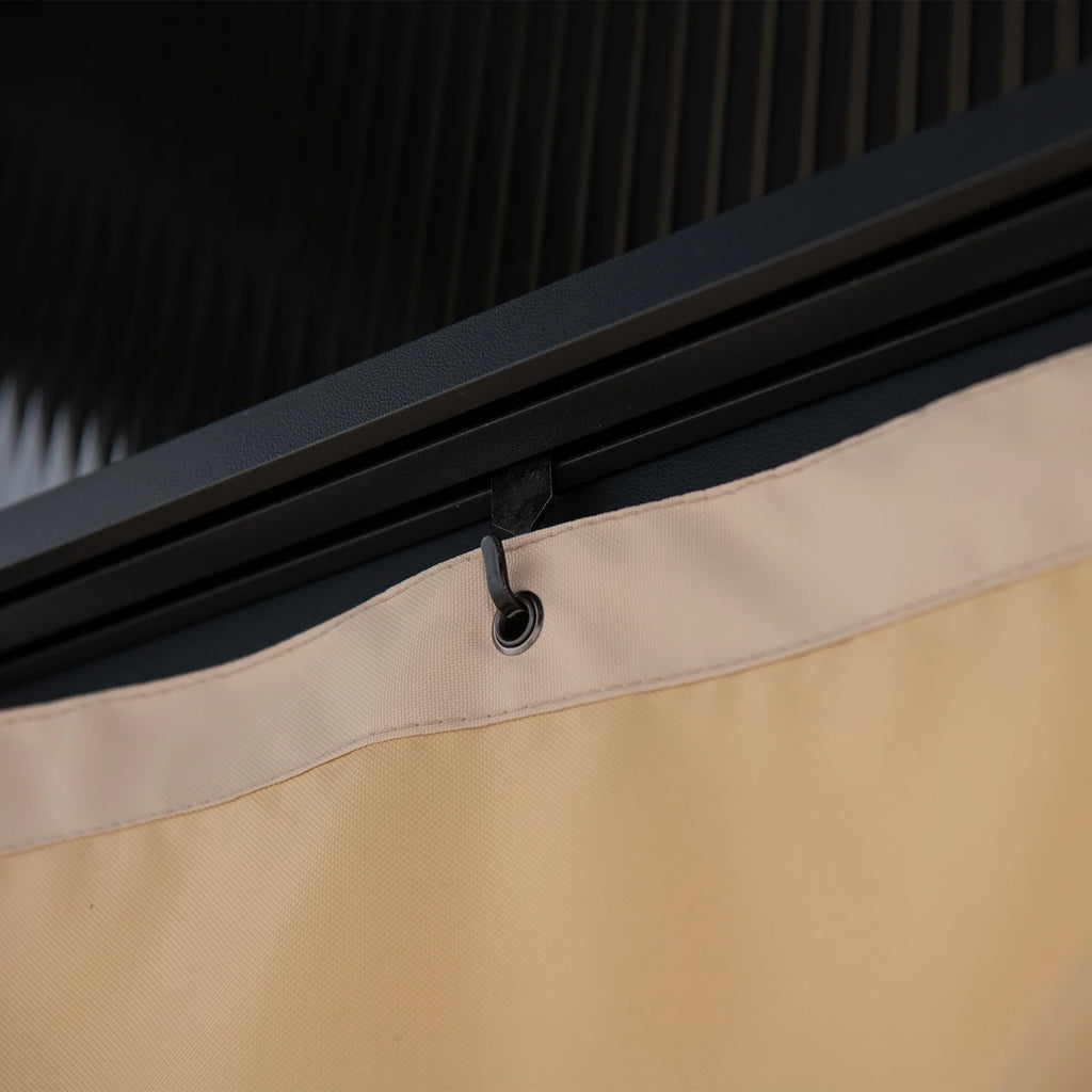 10ft. x 12ft. Polycarbonate Roof Aluminum Frame with Curtain and Netting D42056