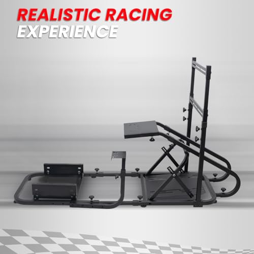 Racing Simulator Cockpit with Monitor Mount and Bucket Seat L9290