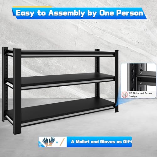 48" W Metal Garage Shelving Unit, 1650 lbs Load Capacity I945084