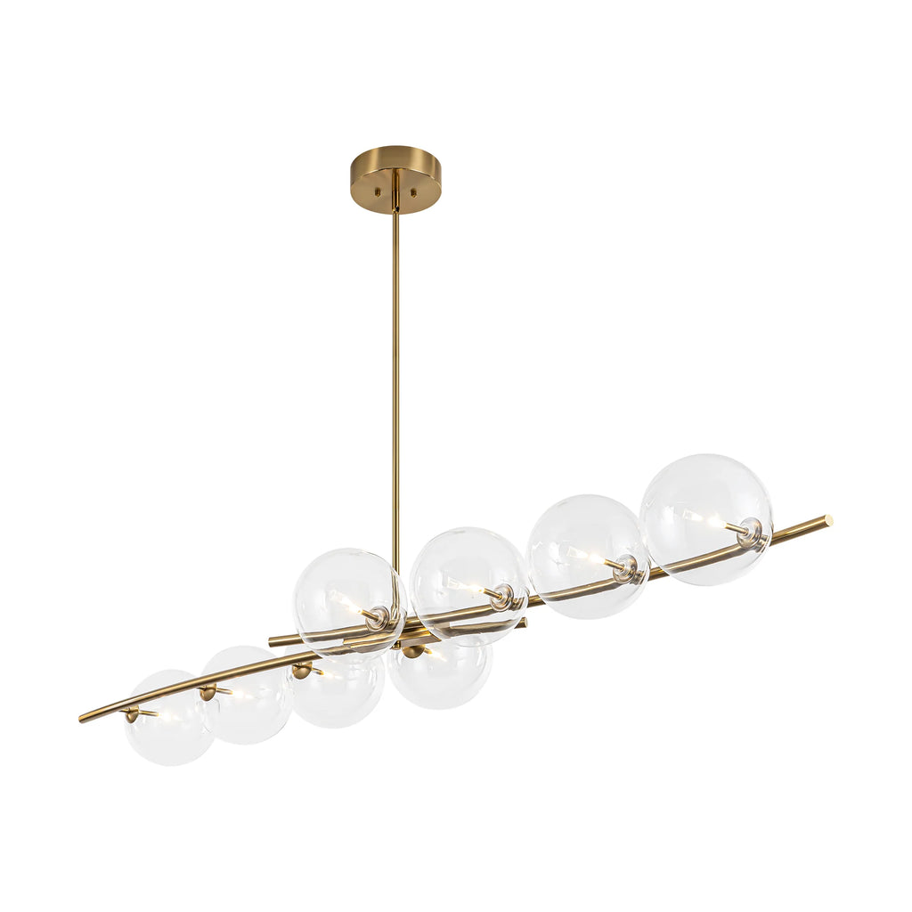 8-Light Dimmable Clear Glass Linear Chandelier H5577