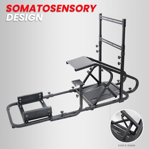 Racing Simulator Cockpit with Monitor Mount and Bucket Seat L9290