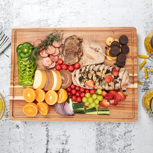 XL Acacia Wood Cutting Board with Juice Groove J5761