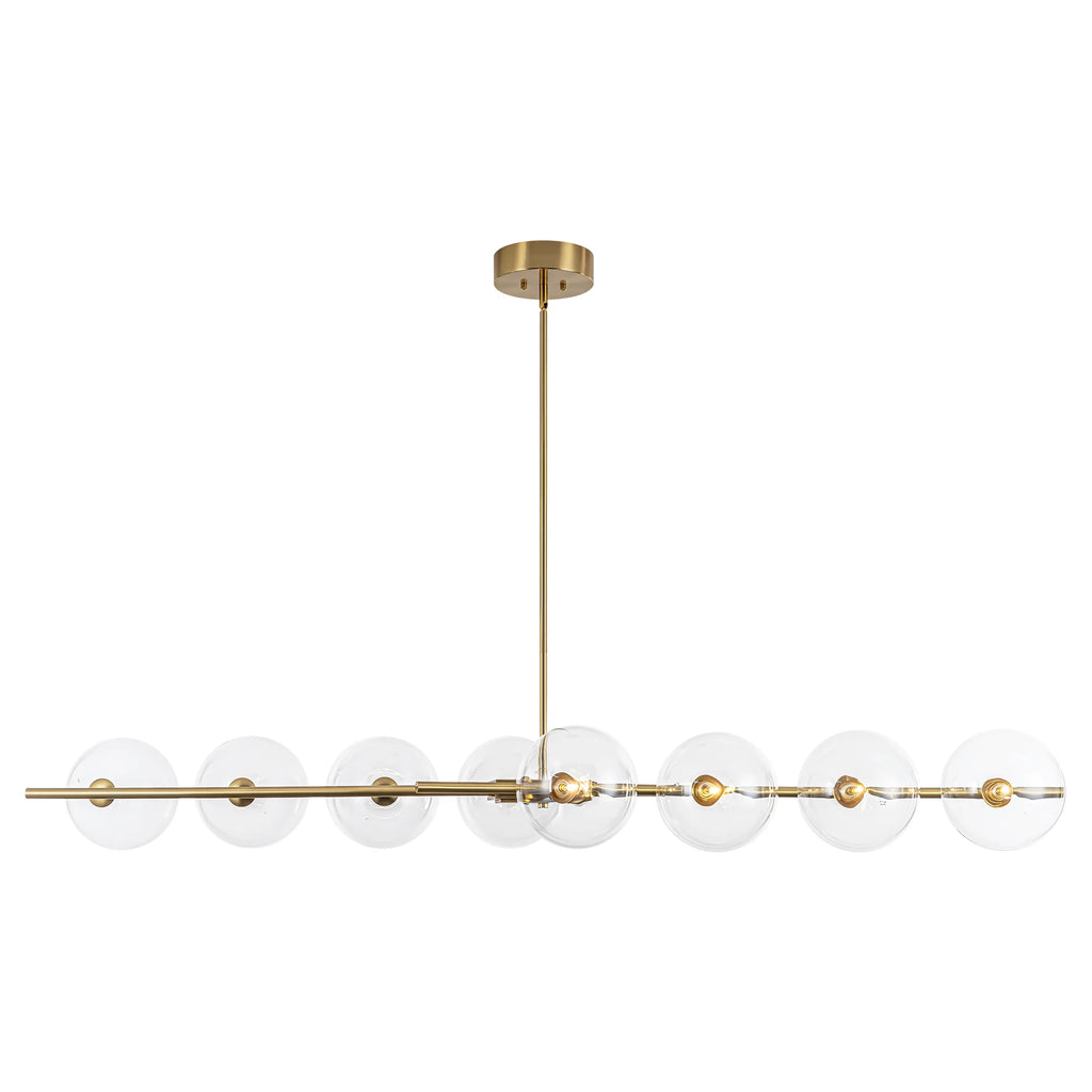 8-Light Dimmable Clear Glass Linear Chandelier H5577
