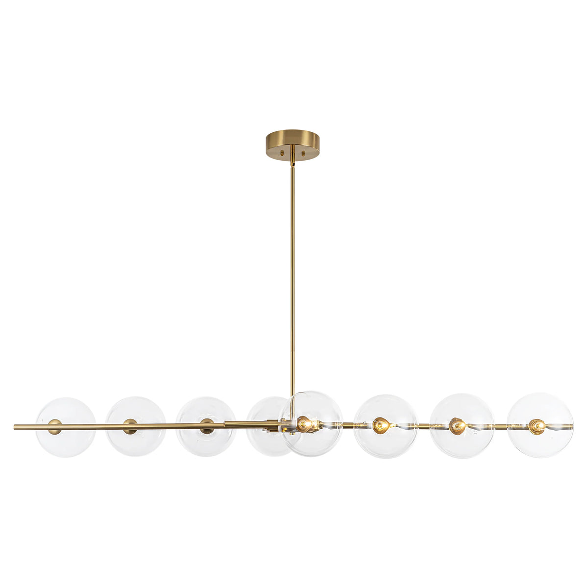 8-Light Dimmable Clear Glass Linear Chandelier H5577