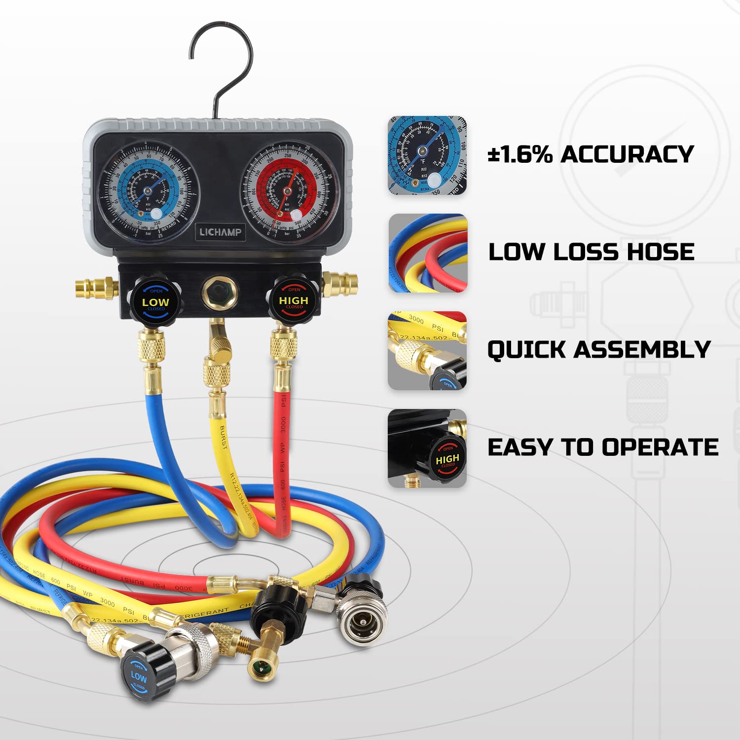 R134A AC Manifold Gauge Set, Pack of 2 Q247