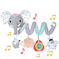 Gray Elephant Baby Car Seat Toys with Musical Owl Rattles Hedgehog Beep Ladybird Squeaker V238128