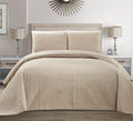 3pc King/California King Embossed Oversized Coverlet Bedspread Set Solid White Q15208