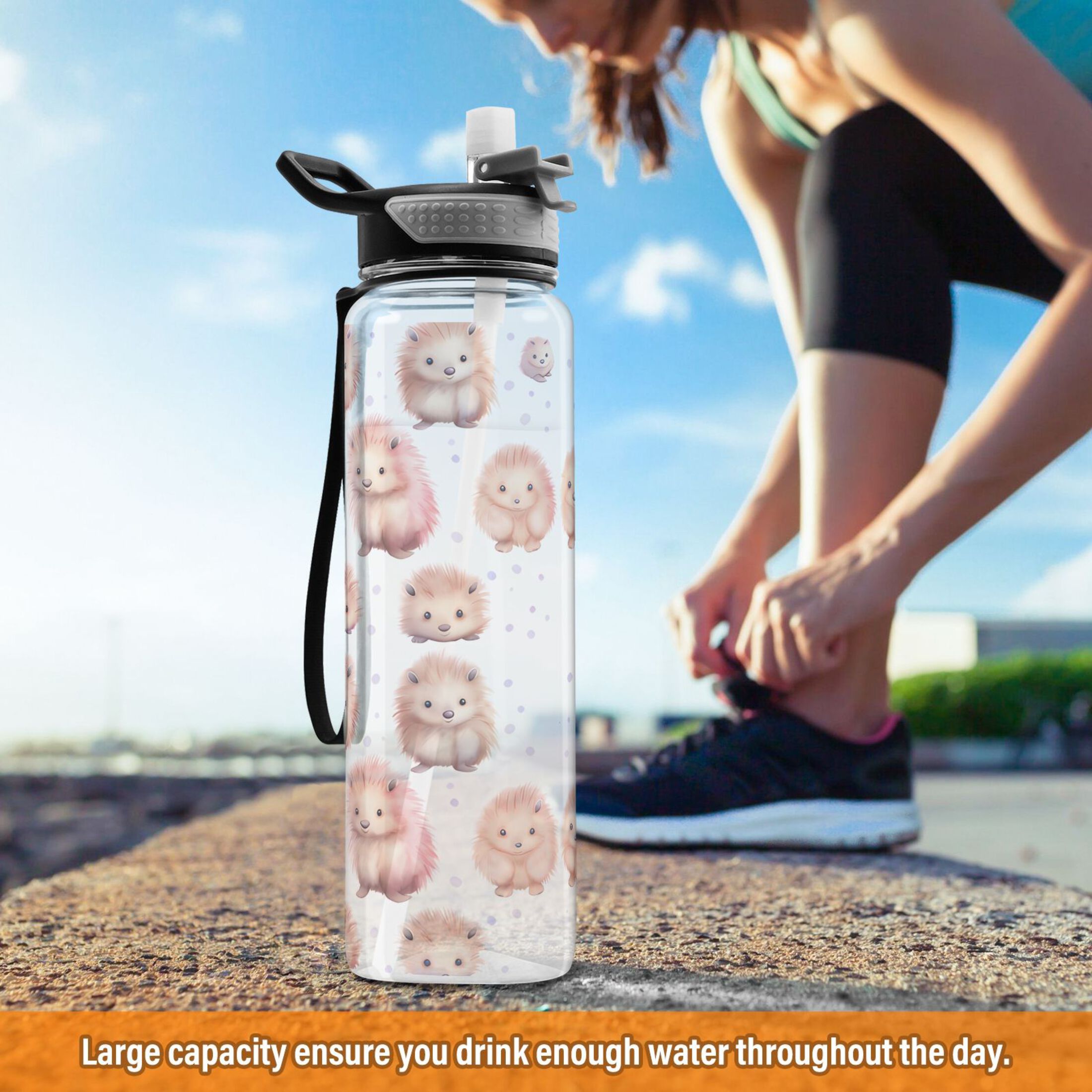 32oz Tritan Clear Water Bottle with Straw C3878