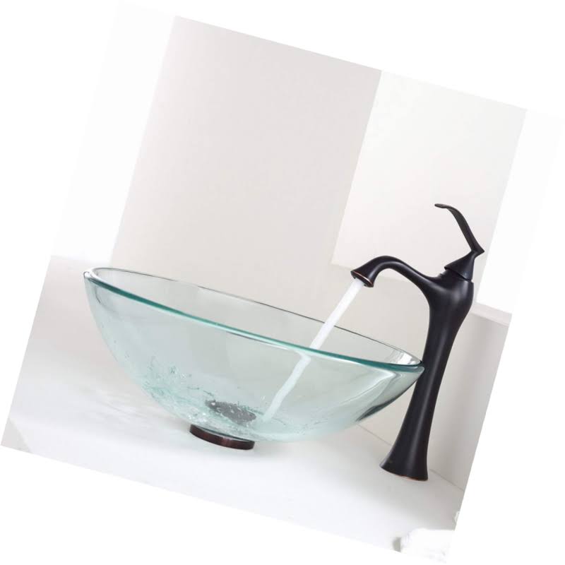 Oil Rubbed Bronze Vessel Bathroom Faucet with Pop Up Drain T437004