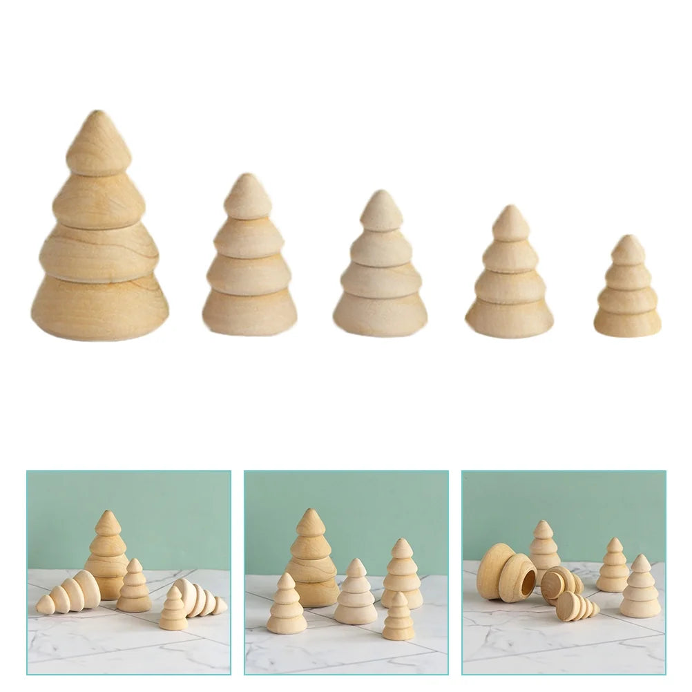 Unfinished Wooden Peg Dolls Christmas DIY Shapes Figures P46714