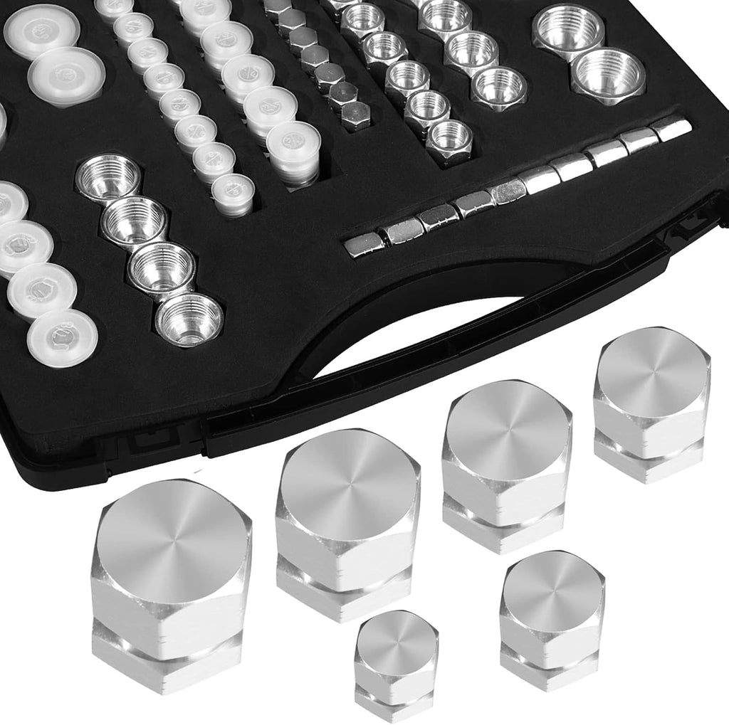 64pcs JIC 37° Flare Cap & Plug Kit, Galvanized Steel, Sizes-04 06 08 10 12 16 T1671