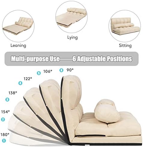 Gray Fabric Sleeper Sofa Bed with 2 Pillows E709