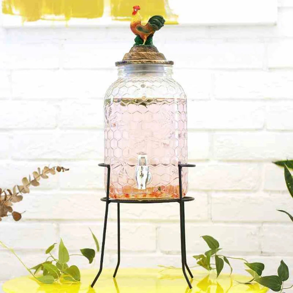 Black Iron Beverage Dispenser Stand D6745