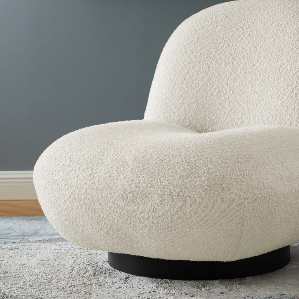 Black Ivory Upholstered Swivel Chair Z402