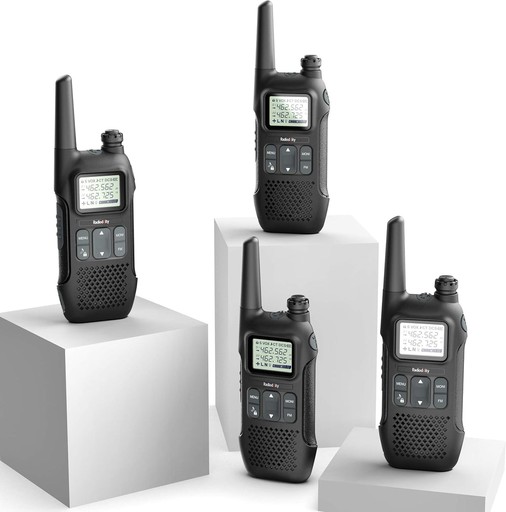 4 Pack FRS Two-Way Radio Walkie Talkies with Earpiece, USB Charging S855070