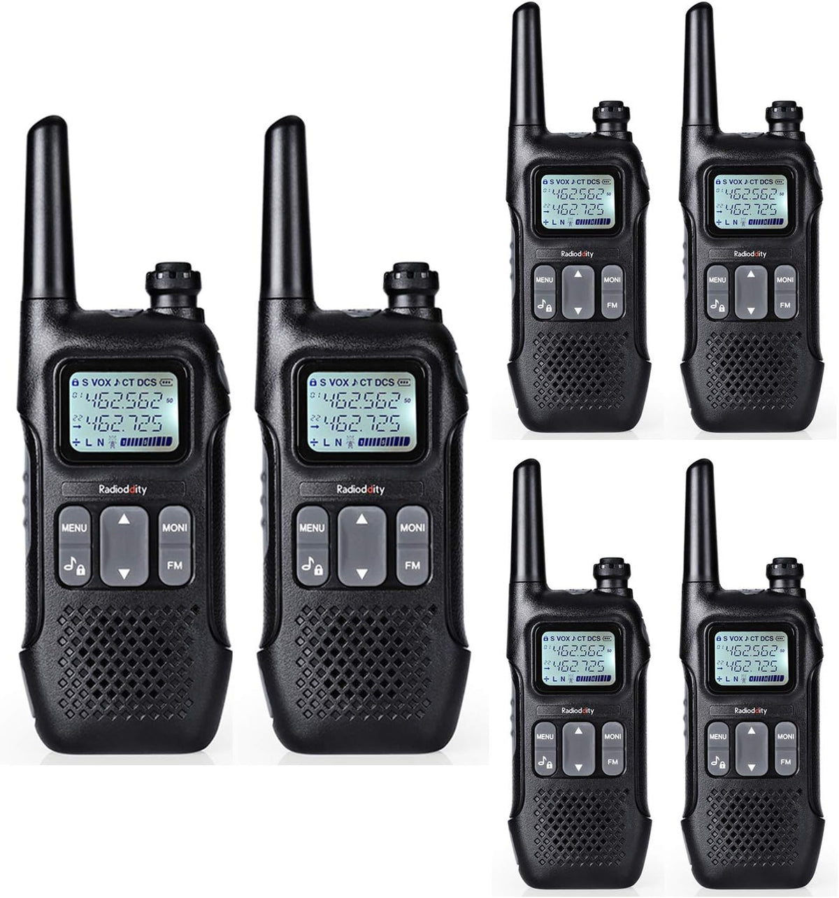 4 Pack FRS Two-Way Radio Walkie Talkies with Earpiece, USB Charging S855070