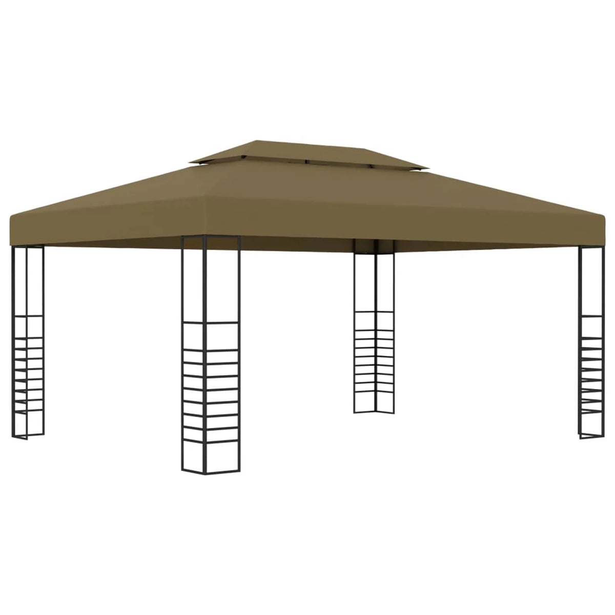 Steel Frame Garden Canopy Tent Sun Shelter Taupe Y1975