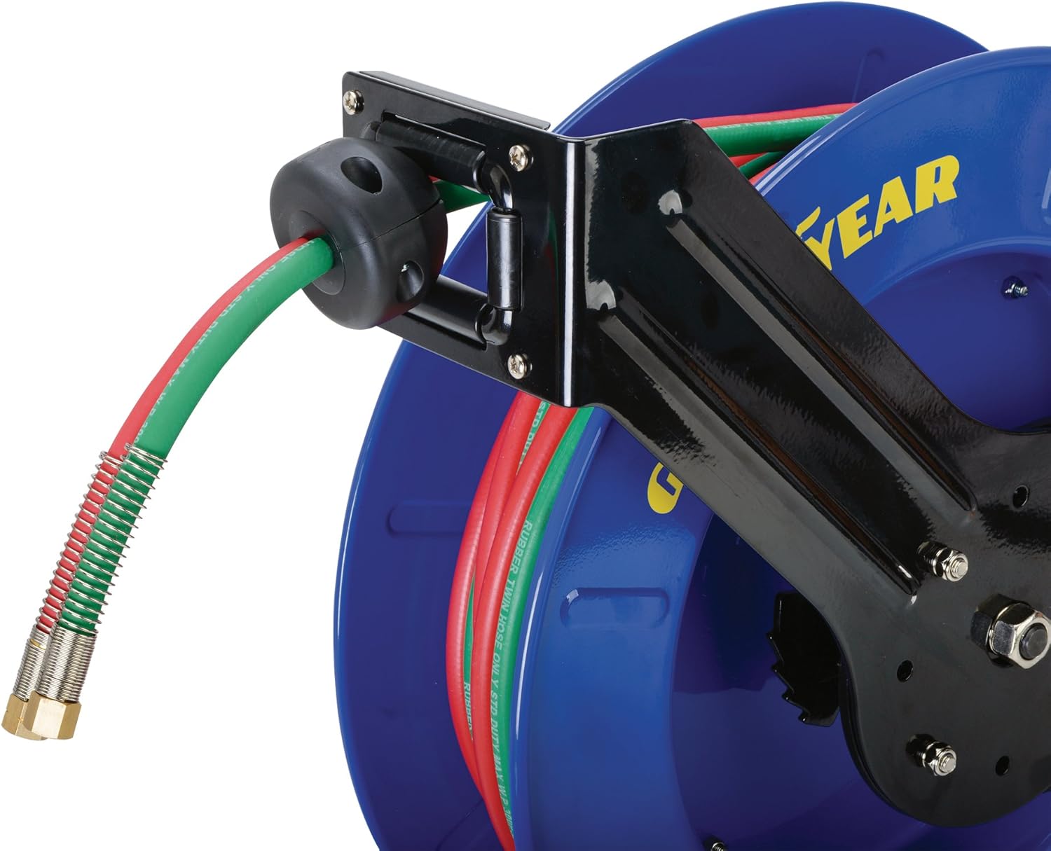 Retractable Twin Oxygen Acetylene Rubber Hose Reel, 1/4" x 50', 300PSI V827253