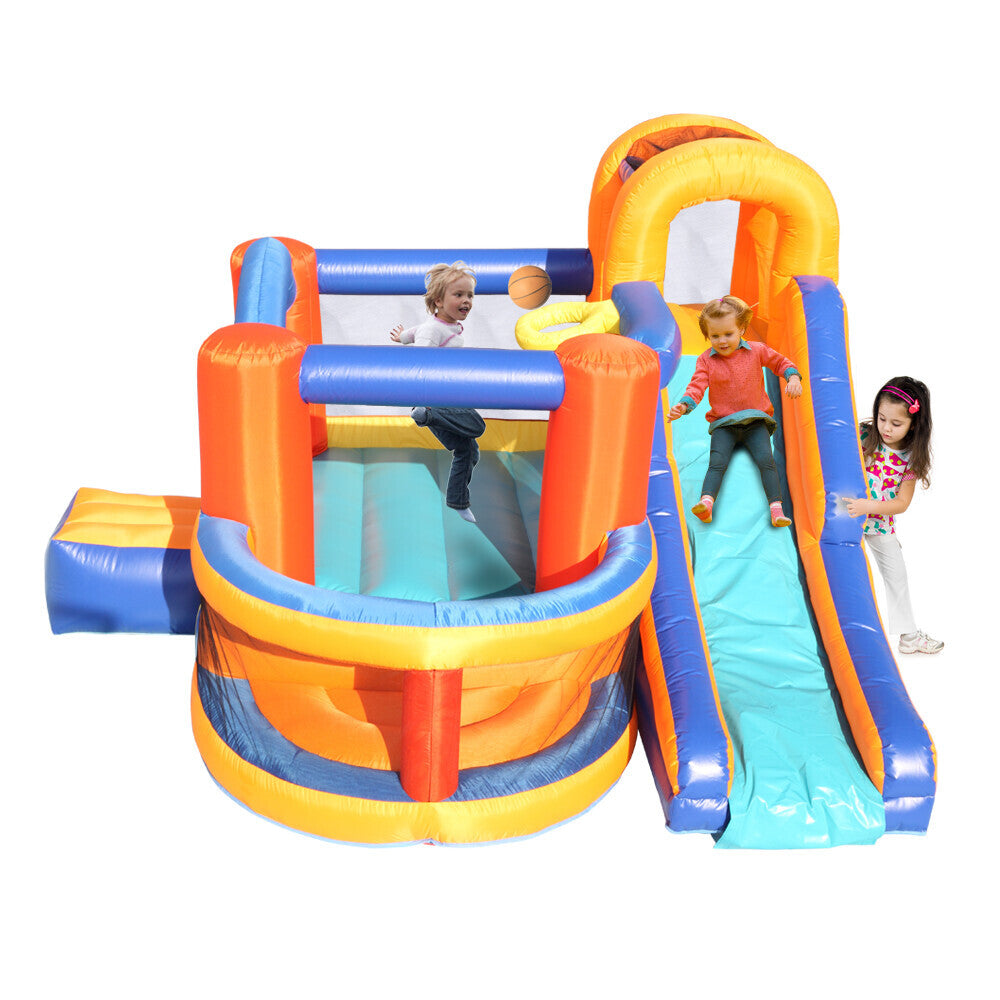 Inflatable Bounce House Slide Bouncer with Basketball Hoop, Climbing Wall M137
