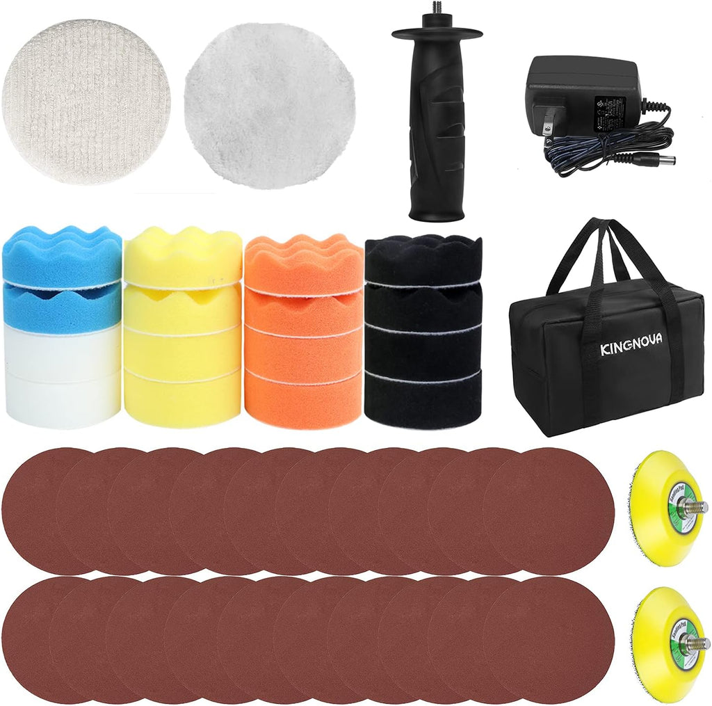 12V Cordless Buffer Polisher Variable Speed 2.0Ah Battery 0-2800/8300 RPM Mini Buffer C56869