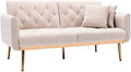 Green Velvet Convertible Sofa Bed with Gold Metal Feet K9856