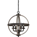 Rustic Black 4-Light Globe Chandelier I218248
