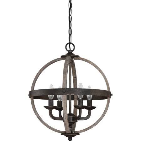 Rustic Black 4-Light Globe Chandelier I218248