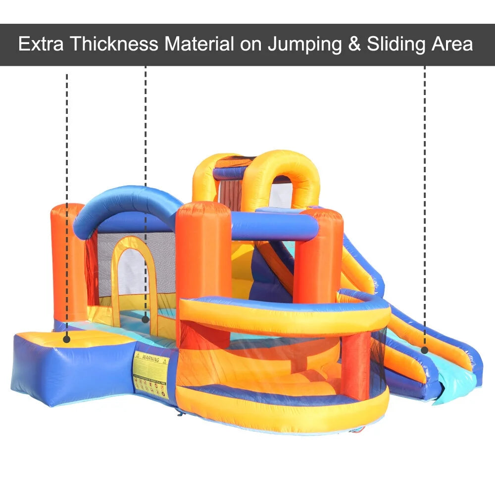Inflatable Bounce House Slide Bouncer with Basketball Hoop, Climbing Wall M137