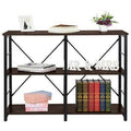 Industrial 3 Tier Sofa Console Table with Open Shelf P651