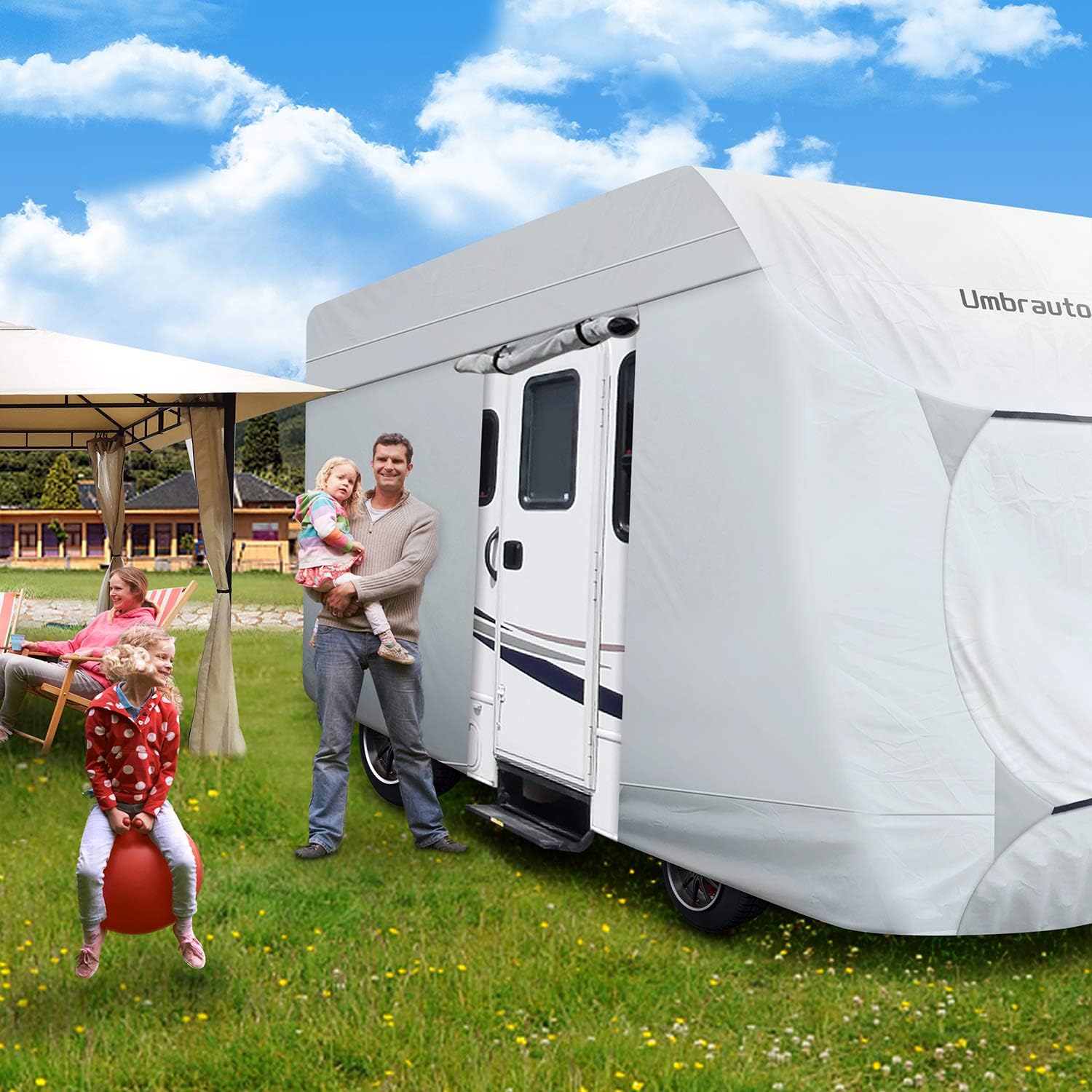 3 Layers Waterproof Ripstop RV Cover Fits 29Ft to 32Ft, Grey S931425