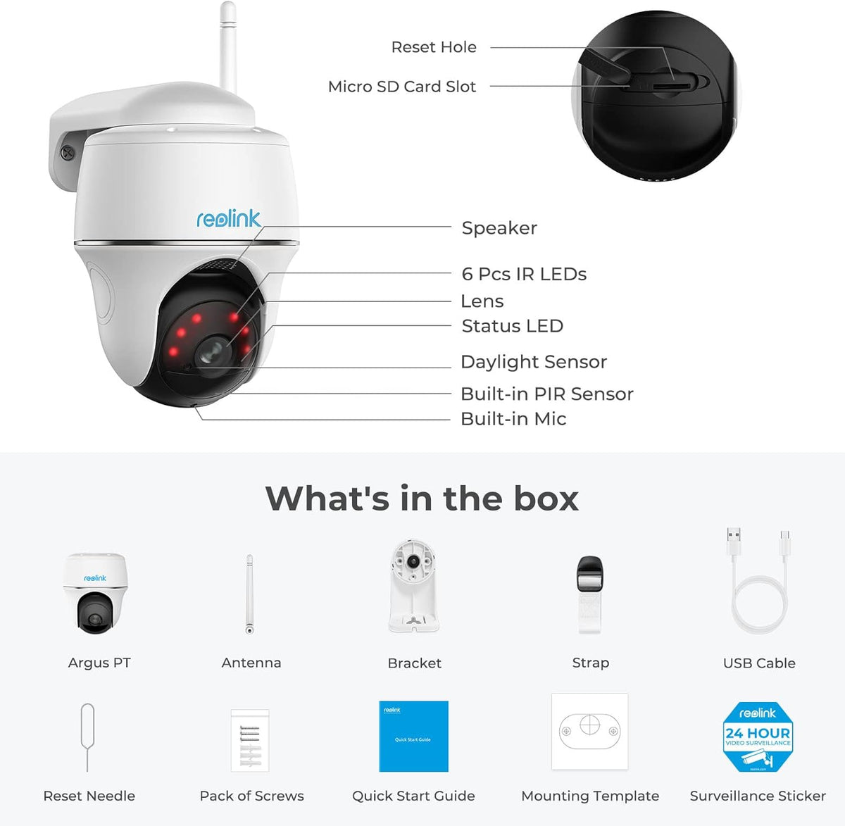 2K Wireless Solar Battery Camera with PIR Motion Sensor E64229