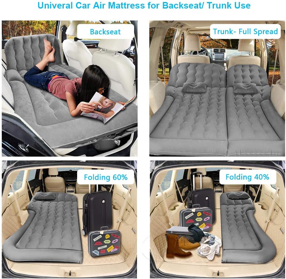 Car Air Mattress Auto Inflatable Car Bed Camping Sleeping Bed Q56341